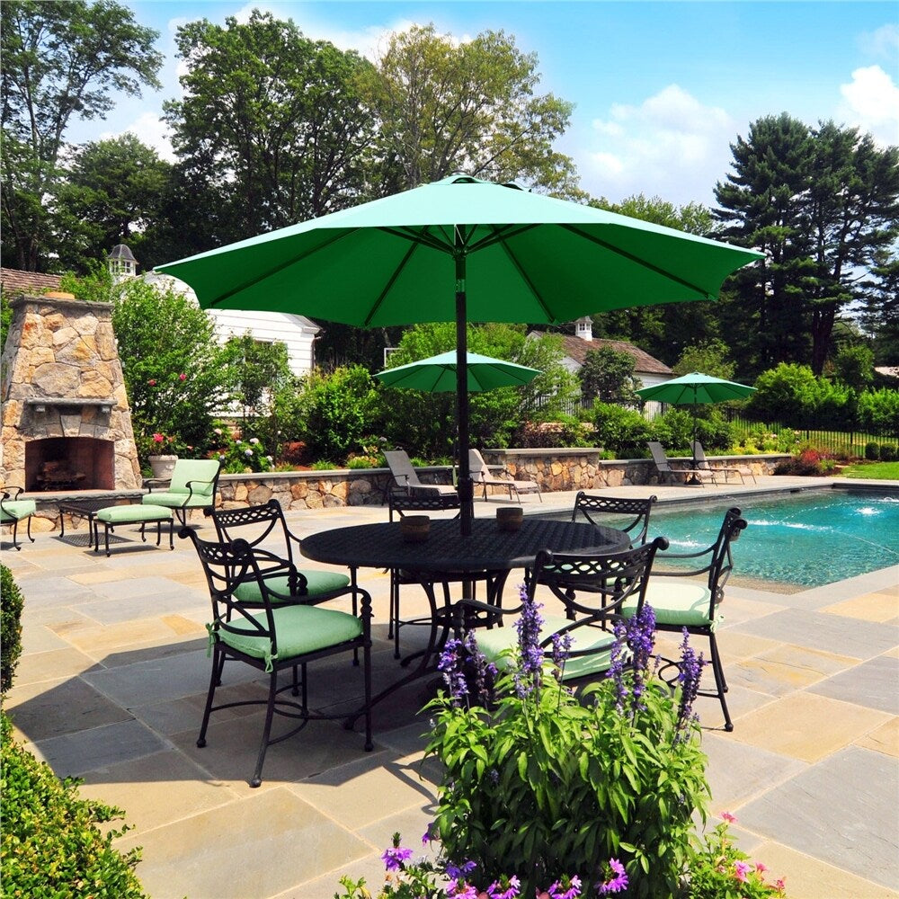 Yaheetech 9FT Patio Umbrella,8 Ribs Market Umbrella With Push Button