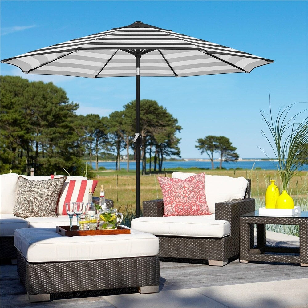 Yaheetech 9FT Patio Umbrella,8 Ribs Market Umbrella With Push Button