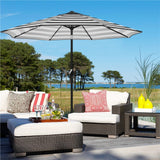 Yaheetech 9FT Patio Umbrella,8 Ribs Market Umbrella With Push Button