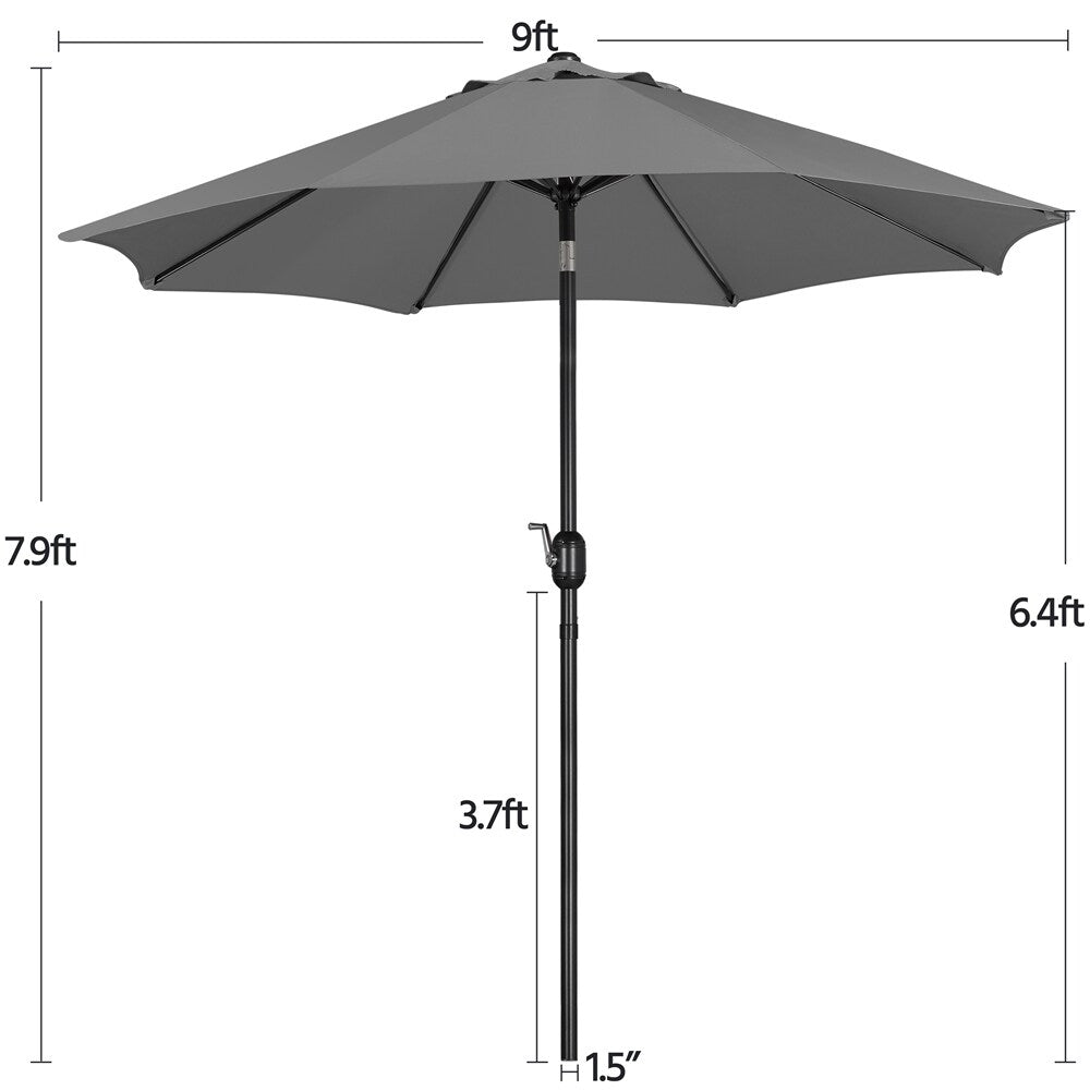 Yaheetech 9FT Patio Umbrella,8 Ribs Market Umbrella With Push Button