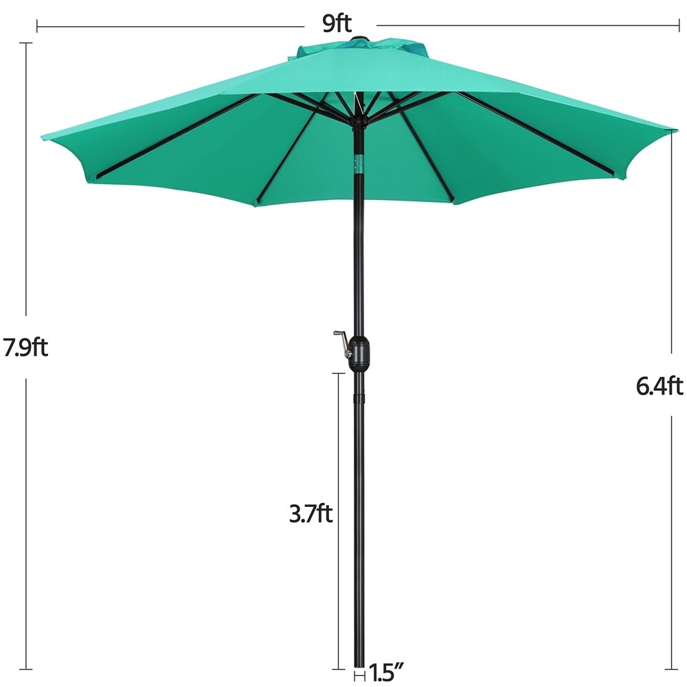 Yaheetech 9FT Patio Umbrella,8 Ribs Market Umbrella With Push Button