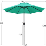 Yaheetech 9FT Patio Umbrella,8 Ribs Market Umbrella With Push Button