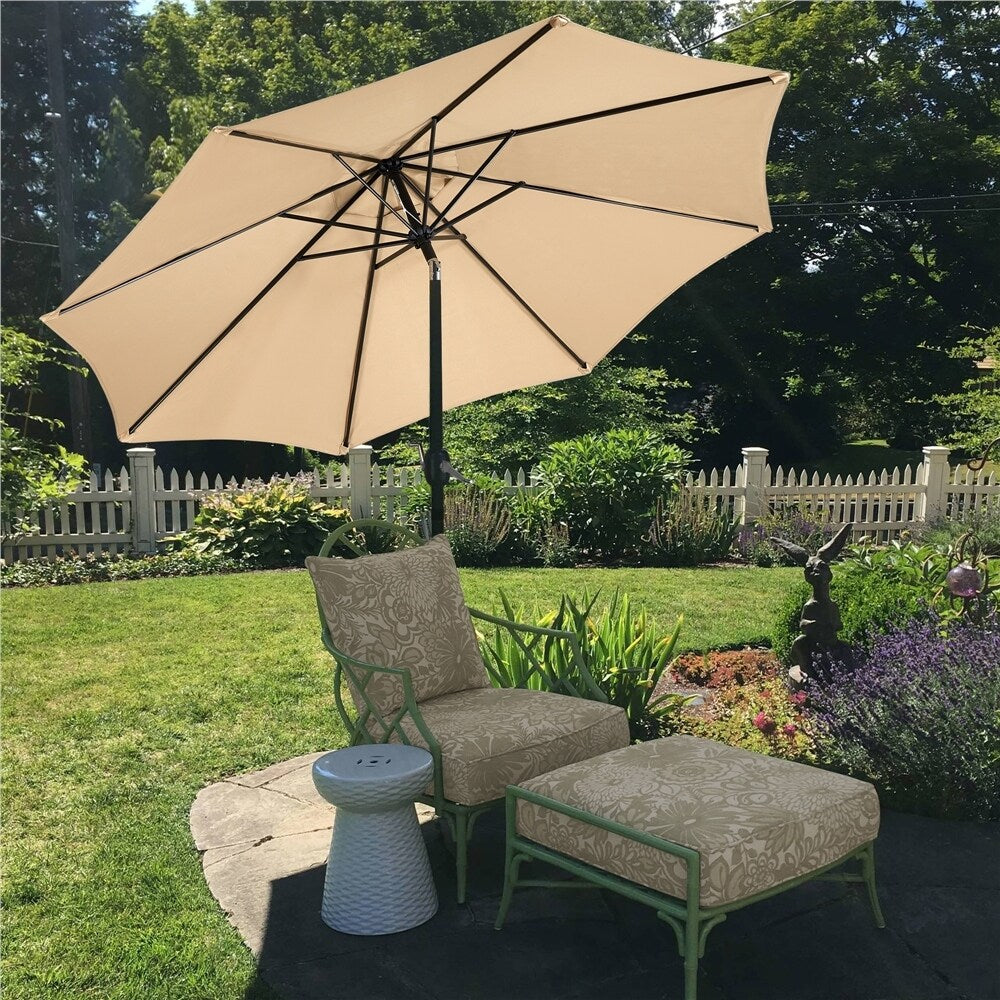 Yaheetech 9FT Patio Umbrella,8 Ribs Market Umbrella With Push Button