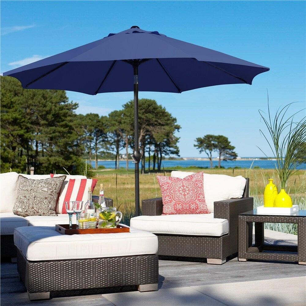 Yaheetech 9FT Patio Umbrella,8 Ribs Market Umbrella With Push Button