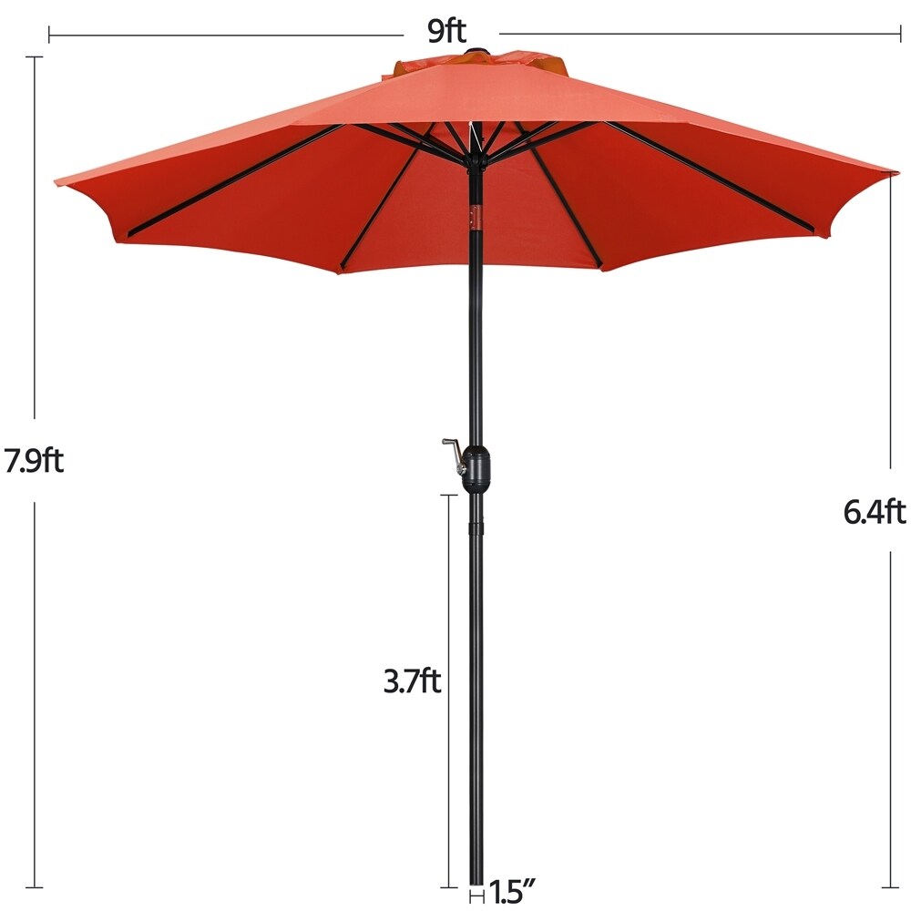 Yaheetech 9FT Patio Umbrella,8 Ribs Market Umbrella With Push Button