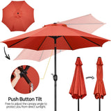 Yaheetech 9FT Patio Umbrella,8 Ribs Market Umbrella With Push Button
