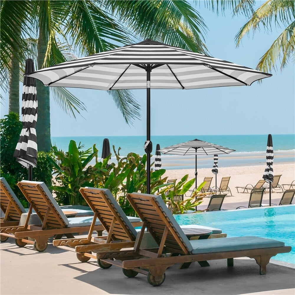 Yaheetech 9FT Patio Umbrella,8 Ribs Market Umbrella With Push Button