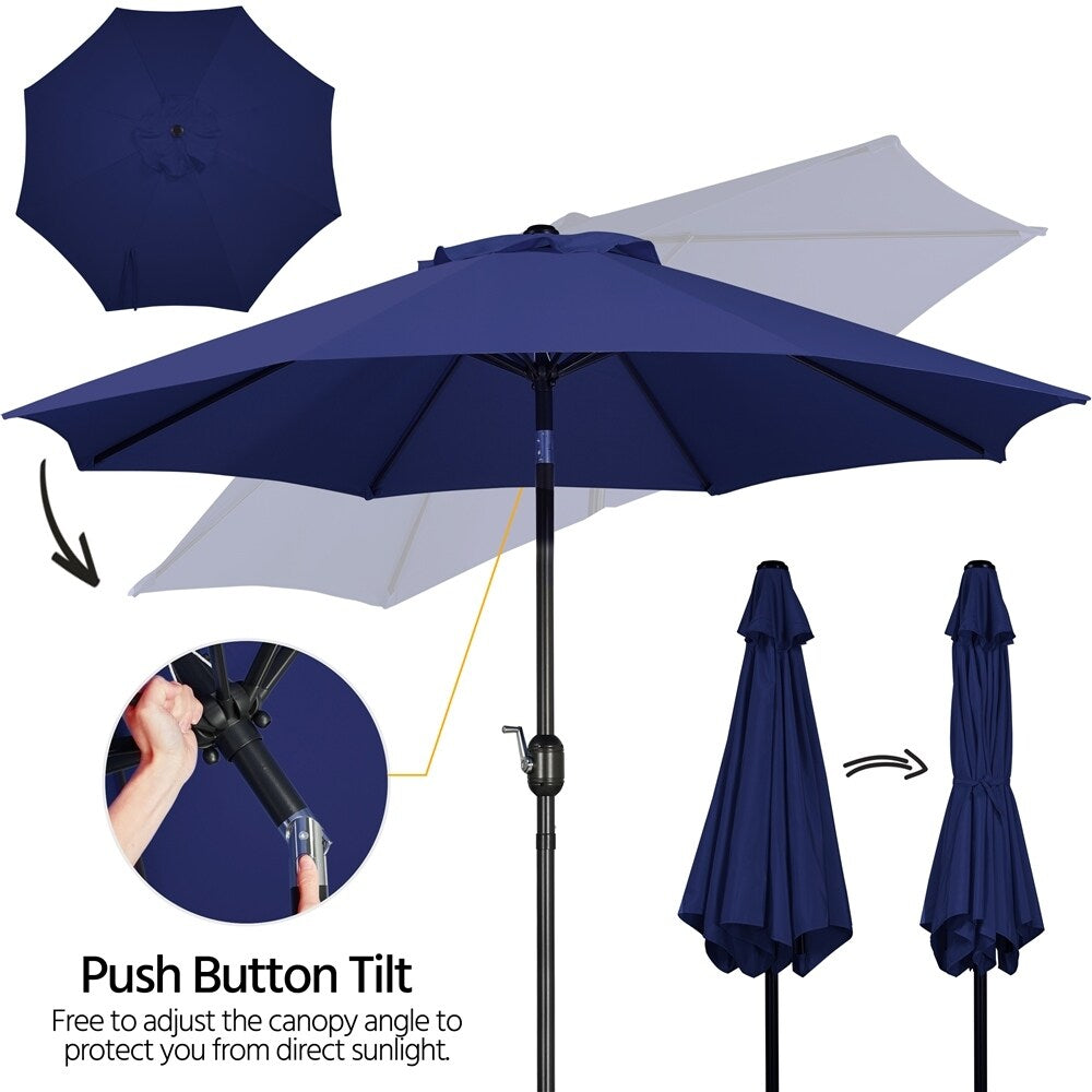 Yaheetech 9FT Patio Umbrella,8 Ribs Market Umbrella With Push Button