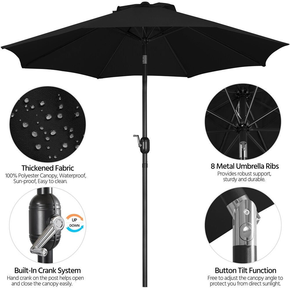Yaheetech 9FT Patio Umbrella,8 Ribs Market Umbrella With Push Button