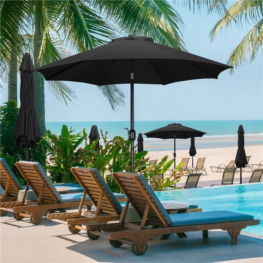 Yaheetech 9FT Patio Umbrella,8 Ribs Market Umbrella With Push Button