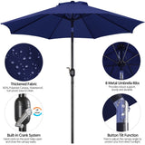 Yaheetech 9FT Patio Umbrella,8 Ribs Market Umbrella With Push Button