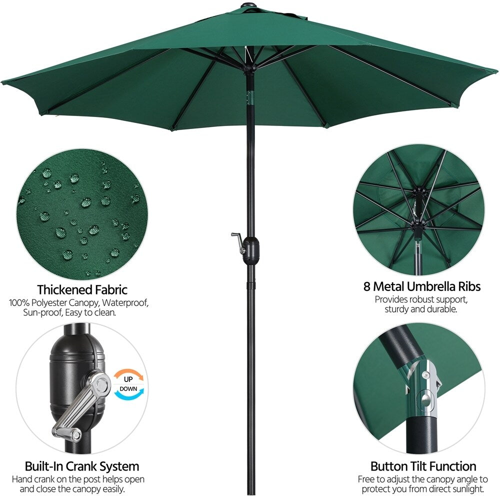 Yaheetech 9FT Patio Umbrella,8 Ribs Market Umbrella With Push Button