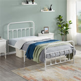 Yaheetech Classic Iron Bed Metal Bed Frames with High Headboard
