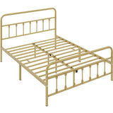 Yaheetech Classic Iron Platform Bed with High Headboard and Footboard Strong Metal-Framed Bed