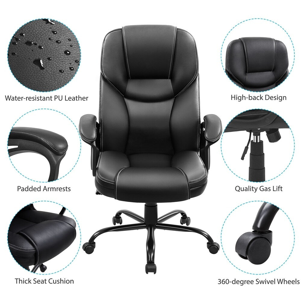 Yaheetech Faux Leather Executive Office Chair Big and Tall Computer Desk Chair - N/A