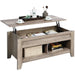 Yaheetech Lift Top Dining Coffee Table with Hidden Storage and Shelves