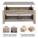 Yaheetech Lift Top Dining Coffee Table with Hidden Storage and Shelves