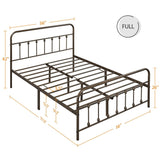 Yaheetech Classic Iron Platform Bed with High Headboard and Footboard Strong Metal-Framed Bed