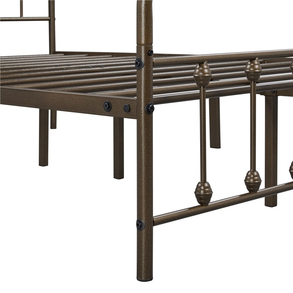 Yaheetech Classic Iron Platform Bed with High Headboard and Footboard Strong Metal-Framed Bed