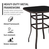Yaheetech Patio Bistro Table with Tempered Glass, Iron Frame
