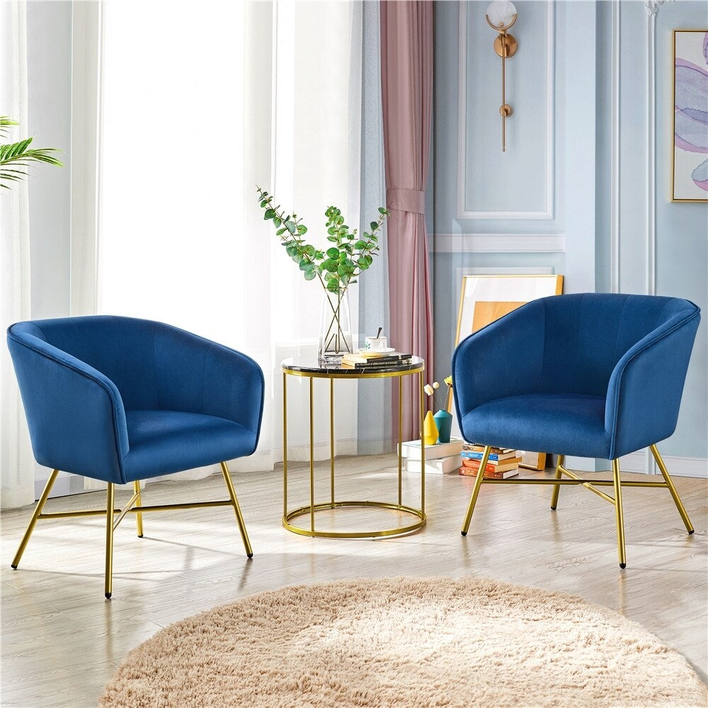 Yaheetech Velvet fabric Accent Chair Upholstered Dining Chair