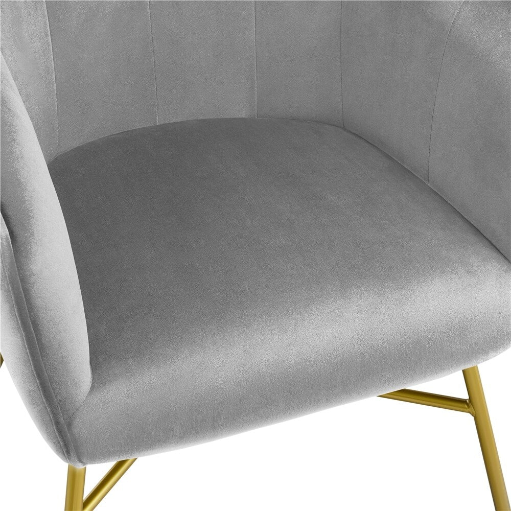 Yaheetech Velvet fabric Accent Chair Upholstered Dining Chair