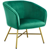 Yaheetech Velvet fabric Accent Chair Upholstered Dining Chair