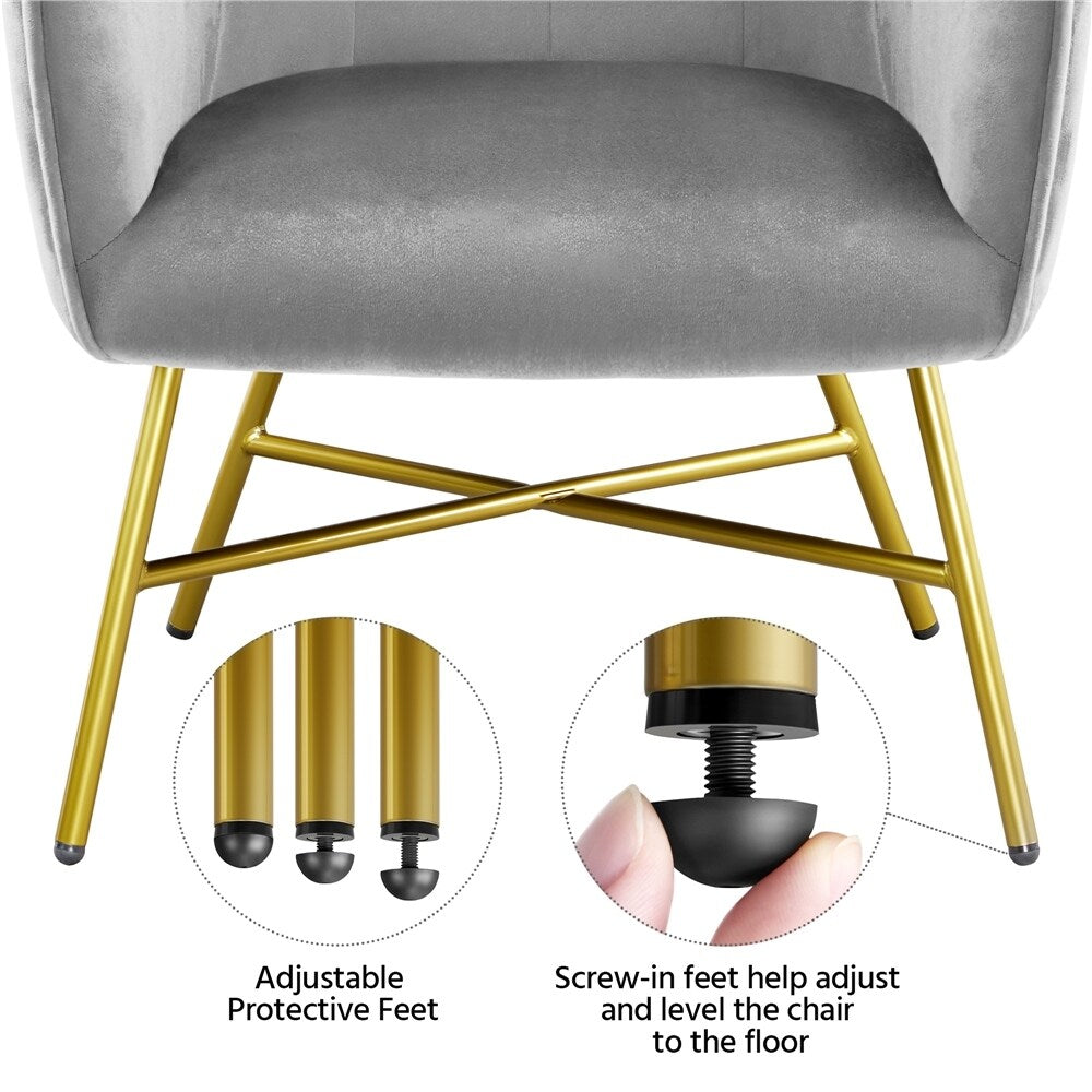 Yaheetech Velvet fabric Accent Chair Upholstered Dining Chair