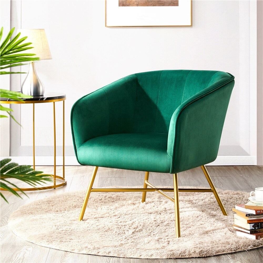 Yaheetech Velvet fabric Accent Chair Upholstered Dining Chair