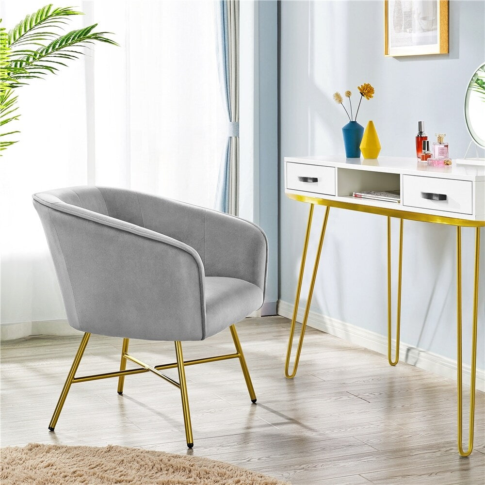 Yaheetech Velvet fabric Accent Chair Upholstered Dining Chair