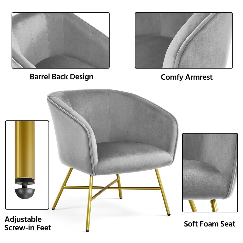 Yaheetech Velvet fabric Accent Chair Upholstered Dining Chair