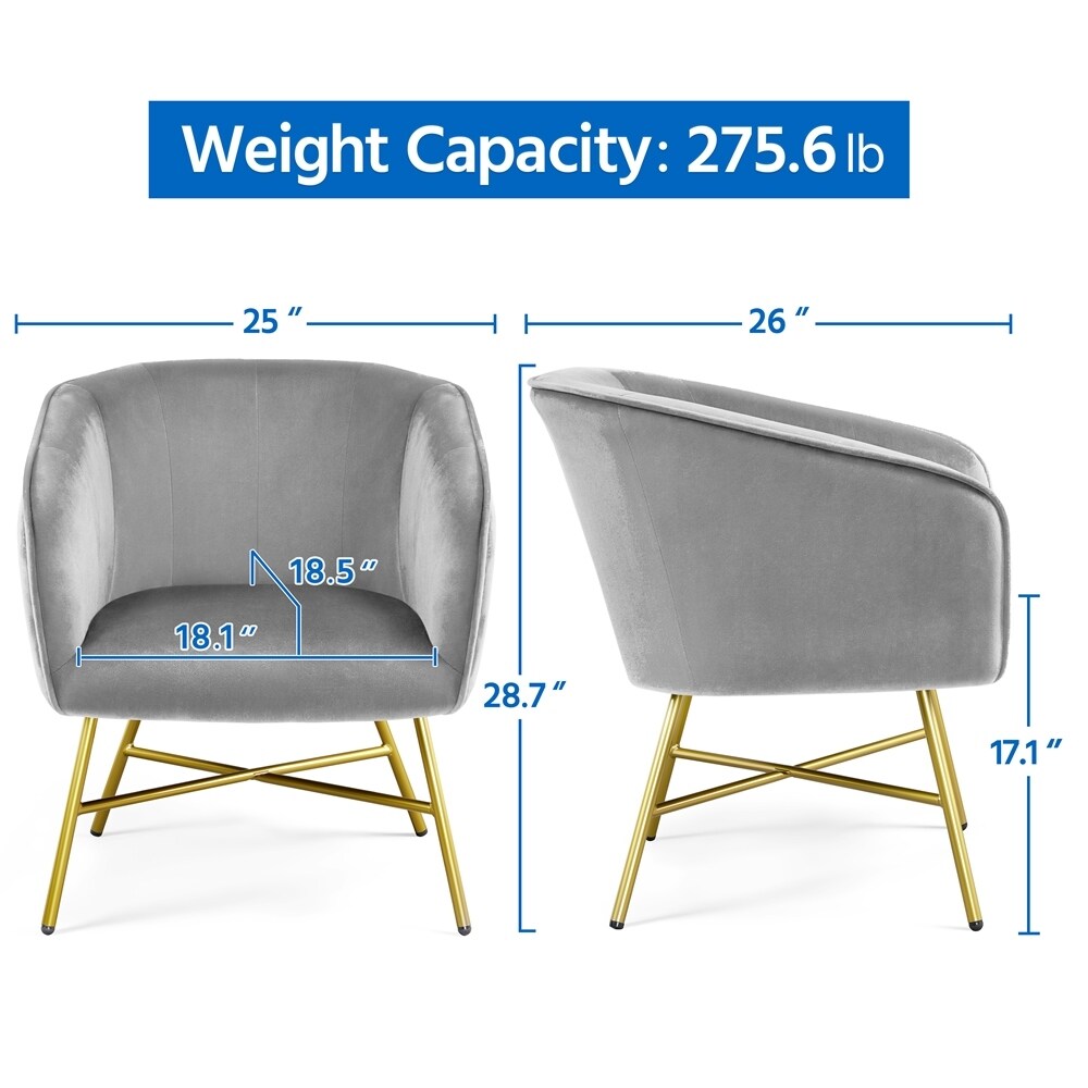 Yaheetech Velvet fabric Accent Chair Upholstered Dining Chair