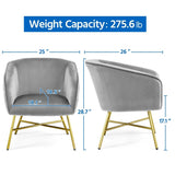 Yaheetech Velvet fabric Accent Chair Upholstered Dining Chair