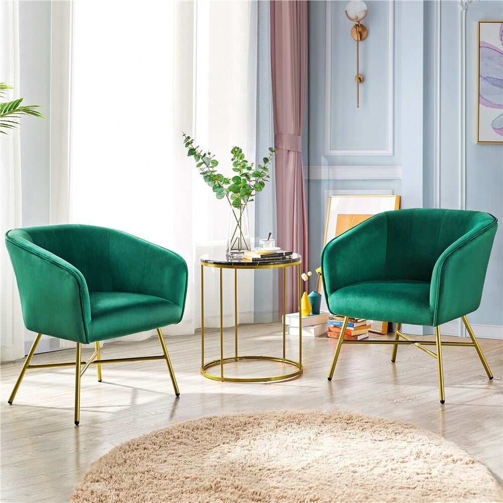Yaheetech Velvet fabric Accent Chair Upholstered Dining Chair
