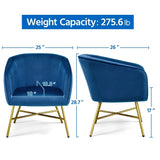 Yaheetech Velvet fabric Accent Chair Upholstered Dining Chair