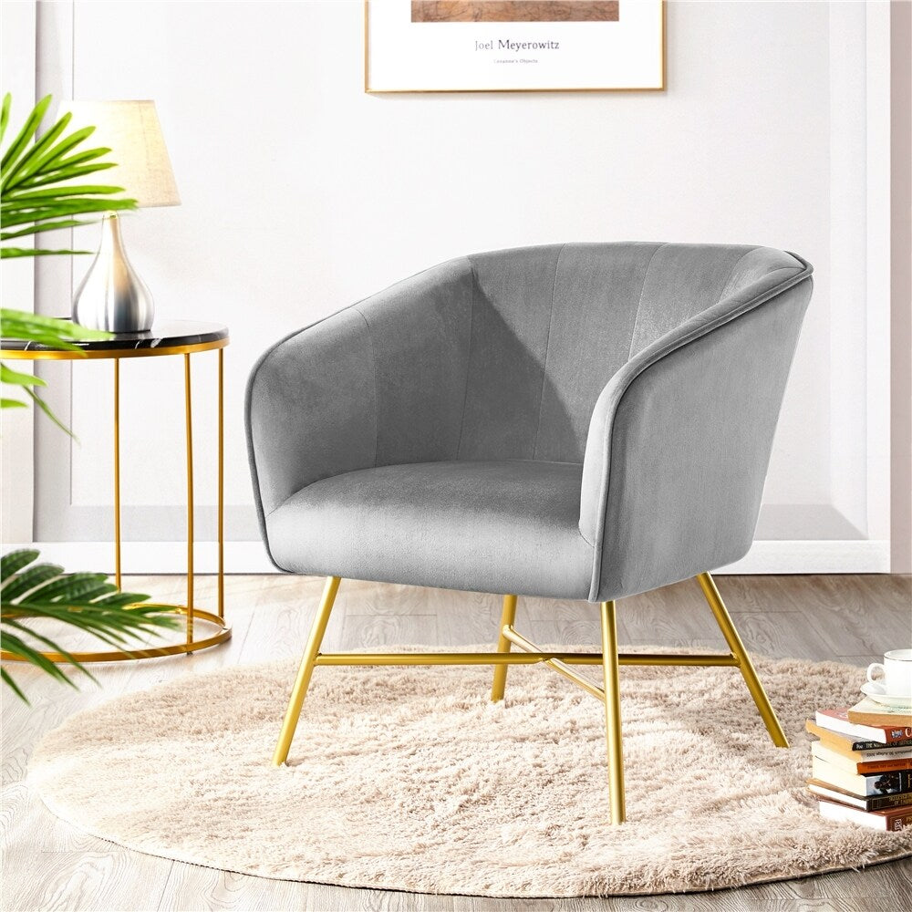 Yaheetech Velvet fabric Accent Chair Upholstered Dining Chair