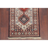 Gracewood Hollow Shaaban Hand-knotted Geometric Wool Persian Runner Rug - 7'2" x 2'5" Runner