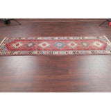 Yalameh Tribal Geometric SouthWestern Handmade Wool Persian Rug - 9'7" x 2'9" Runner