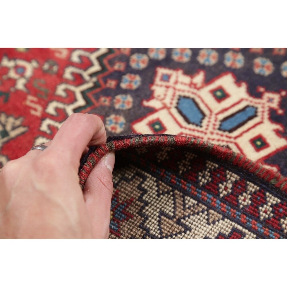 Yalameh Tribal Geometric SouthWestern Handmade Wool Persian Rug - 9'7" x 2'9" Runner