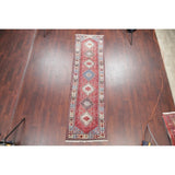 Yalameh Tribal Geometric SouthWestern Handmade Wool Persian Rug - 9'7" x 2'9" Runner