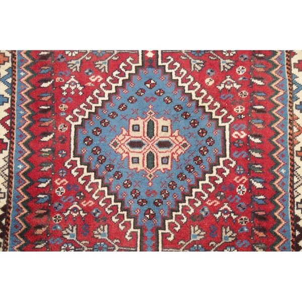 Yalameh Tribal Geometric SouthWestern Handmade Wool Persian Rug - 9'7" x 2'9" Runner