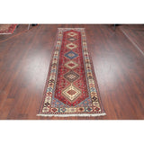 Yalameh Tribal Geometric SouthWestern Handmade Wool Persian Rug - 9'7" x 2'9" Runner