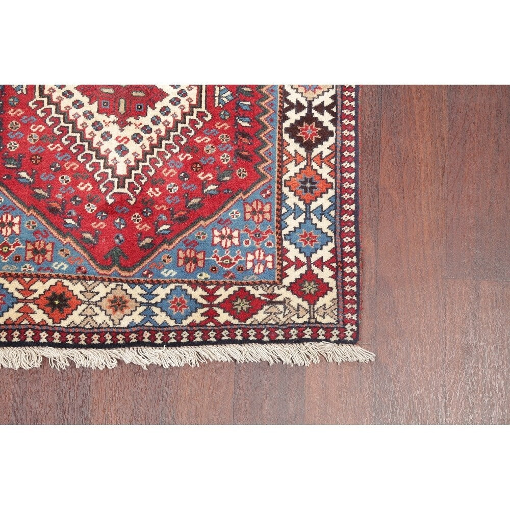 Yalameh Tribal Geometric SouthWestern Handmade Wool Persian Rug - 9'7" x 2'9" Runner