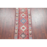 Yalameh Tribal Geometric SouthWestern Handmade Wool Persian Rug - 9'7" x 2'9" Runner