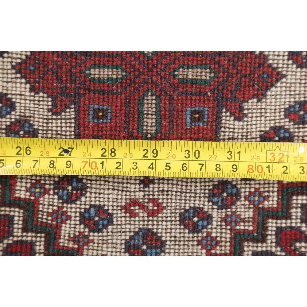 Yalameh Tribal Geometric SouthWestern Handmade Wool Persian Rug - 9'7" x 2'9" Runner