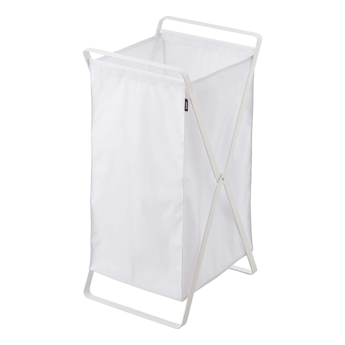 Yamazaki Home Laundry Hamper, Steel, 10.9 gallons, 45 liters, Holds 11 lbs, Collapsible - L 14.17 x W 11.81 x H 25.2 inches