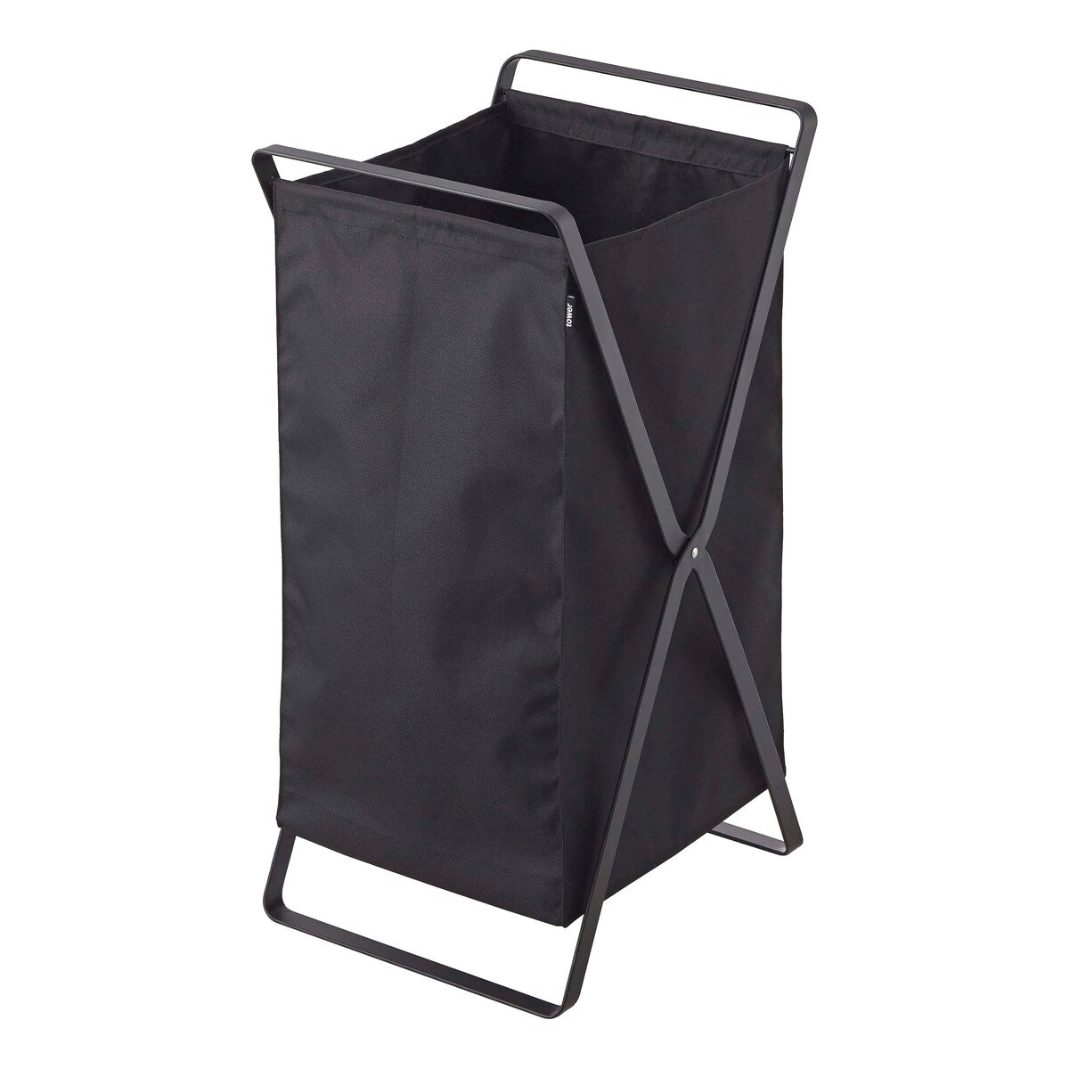 Yamazaki Home Laundry Hamper, Steel, 10.9 gallons, 45 liters, Holds 11 lbs, Collapsible - L 14.17 x W 11.81 x H 25.2 inches