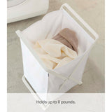 Yamazaki Home Laundry Hamper, Steel, 10.9 gallons, 45 liters, Holds 11 lbs, Collapsible - L 14.17 x W 11.81 x H 25.2 inches