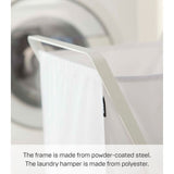 Yamazaki Home Laundry Hamper, Steel, 10.9 gallons, 45 liters, Holds 11 lbs, Collapsible - L 14.17 x W 11.81 x H 25.2 inches