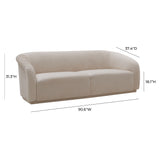 Yara Pleated Beige Velvet Sofa